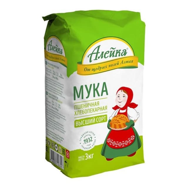 Мука высший сорт ГОСТ 3кг уп (1/3шт)
