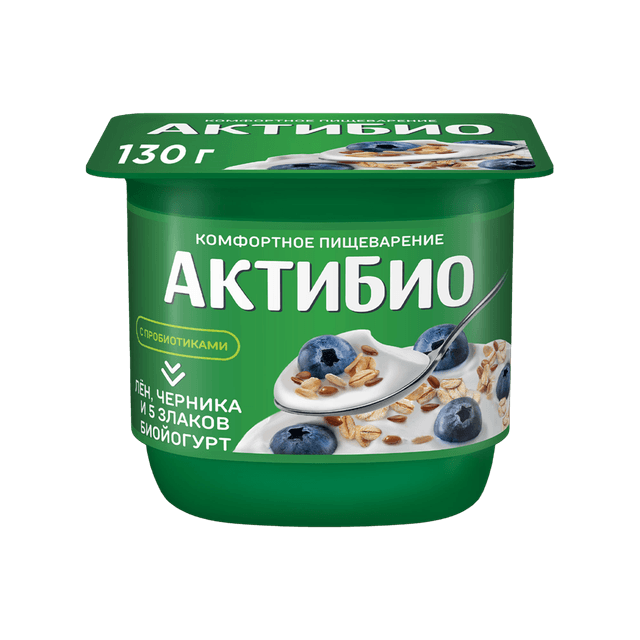 АКТИБИО ЙОГ 130 ЧЕРНИКА-5 ЗЛАК-СЕМ ЛЬНА 1/12ШТ