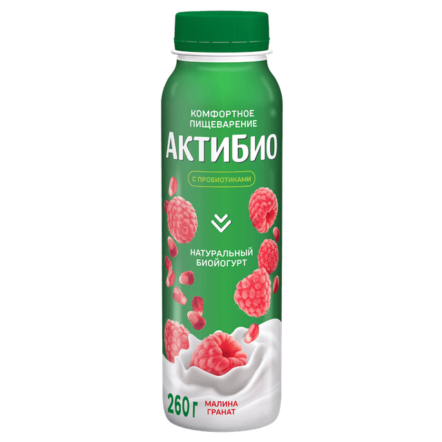 АКТИБИО ЙОГ ПИТ 260 МАЛИНА-ГРАНАТ 1/9ШТ