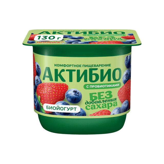АКТИБИО ЙОГ 130 КЛУБНИКА-ЧЕРНИКА 1/12 б/с