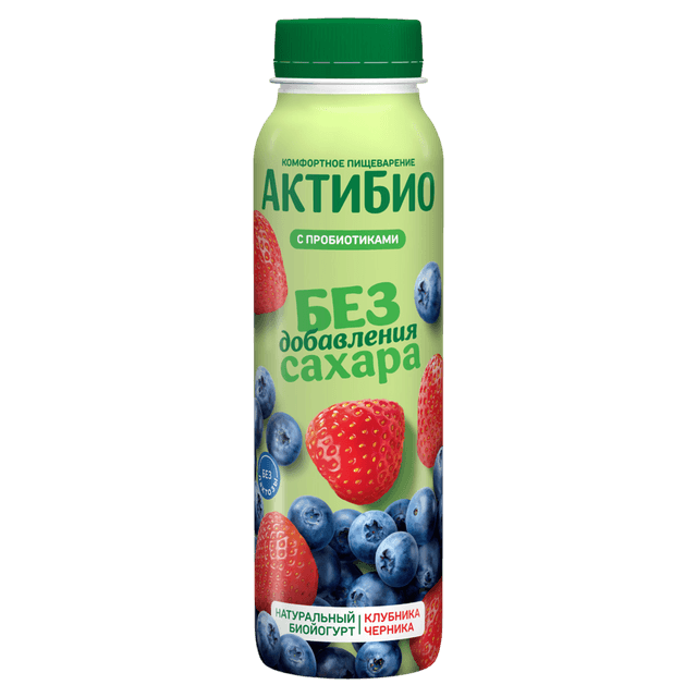 АКТИБИО ЙОГ ПИТ 260 КЛУБНИКА-ЧЕРНИКА 1/9ШТ б/с