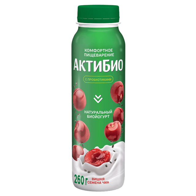 АКТИБИО ЙОГ ПИТ 260 ВИШНЯ-СЕМЕНА ЧИА 1/9ШТ
