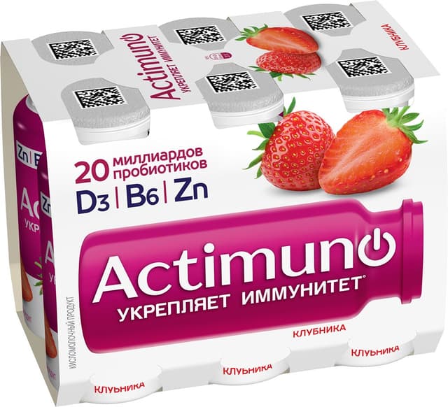 АКТИМУНО 1*95 КЛУБНИКА 6PACK Л24