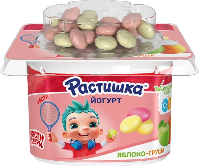 РАСТИШКА ЙОГ С ПЕЧЕНЬЕМ 118гр ЯБЛОКО-ГРУША П9