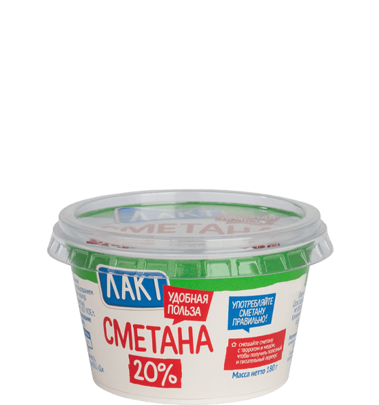 БМК "Сметана" 180гр 20% стакан 1/12шт