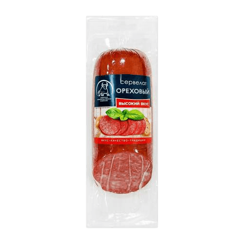Сервелат Ореховый в/к 250 гр.шт. термоформ.пак. «Высокий вкус»