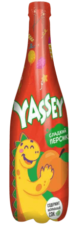 Детское шампанское Напиток сильногаз "YASSEY" Со вкусом сладкий персик" 1 л 1/6шт