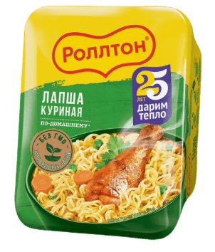 Ролтон лапша б/п 90гр куринная по домашнему (конт) 1/24шт