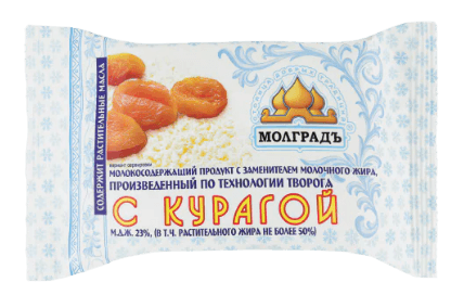 Молград Творожный продукт с курагой 180 гр /12 шт ЗАМ