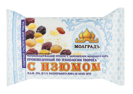 Молград Творожный продукт с изюмом 180 гр /12 шт ЗАМ