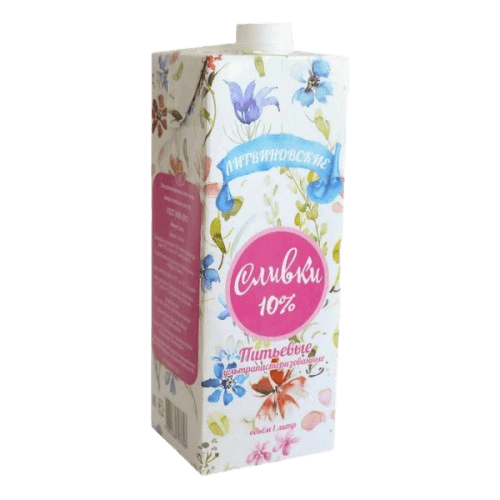 Фермерские Сливки" Литвиновские" 10% 1л ТБА 1*12шт