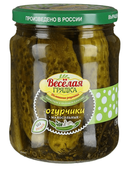 Веселая грядка Малосольные Огурчики бочковые 670гр 1/8шт