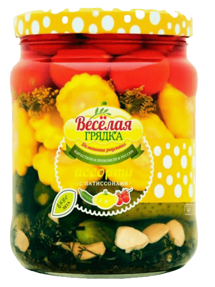Веселая грядка Ассорти овощ. с патиссонами 950гр 1/6шт