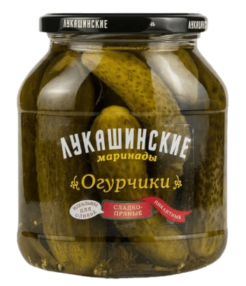 "Лукашинские" Огурчики марин. ПИКАНТНЫЕ сладко-прян. 670гр 1/6шт