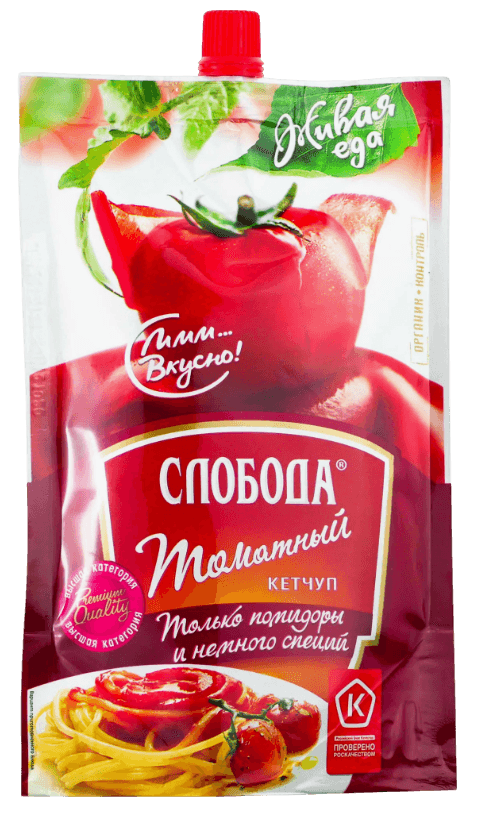Кетчуп Слобода Томатный высш.кат 200г. д/п 1*40