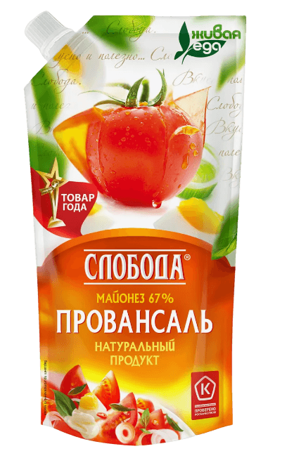 Майонез Слобода Провансаль классич. м.д.ж. 67% 400мл. д/п 1*24