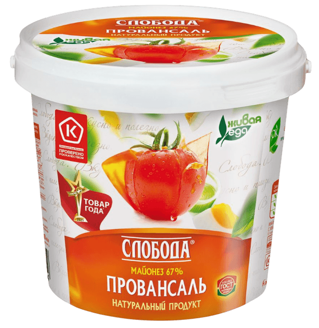Майонез Слобода Провансаль классич. м.д.ж. 67% 800мл. ведро 1*12