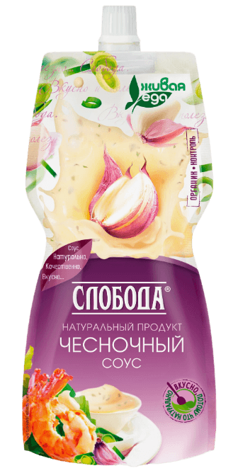 Соус Слобода Чесночный м.д.ж. 60% 200мл. д/п 1*12