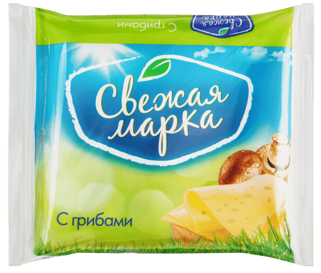 Плавл.прод."Свежая марка" с Грибами Белыми 45% 130гр(Слайсы) 1*12