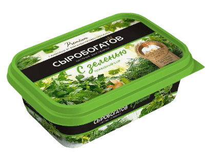 Сыр пл. п/о 200гр "Сыробогатов"С зеленью 1/12шт
