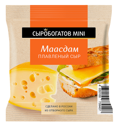 Сыр плав. Mini "Сыробогатов"Маасдам 45%,112 г слайсы 1/12шт