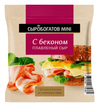 Сыр плав. Mini "Сыробогатов" Бекон 45% ,112 г слайсы 1/12шт