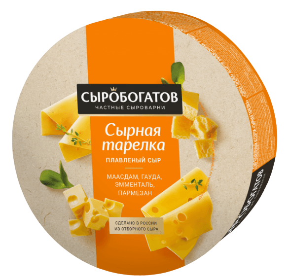 Сыр плав.130гр.круг Сыробогатов Сырная тарелка 50% 12шт