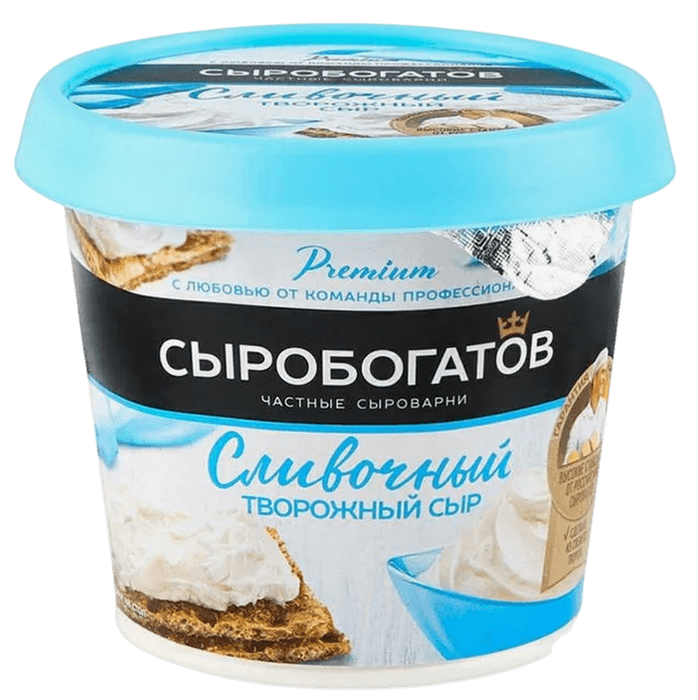 Сыр творожный сливочный 55-65%"Сыробогатов" стаканчик 0,140гр 1/12шт
